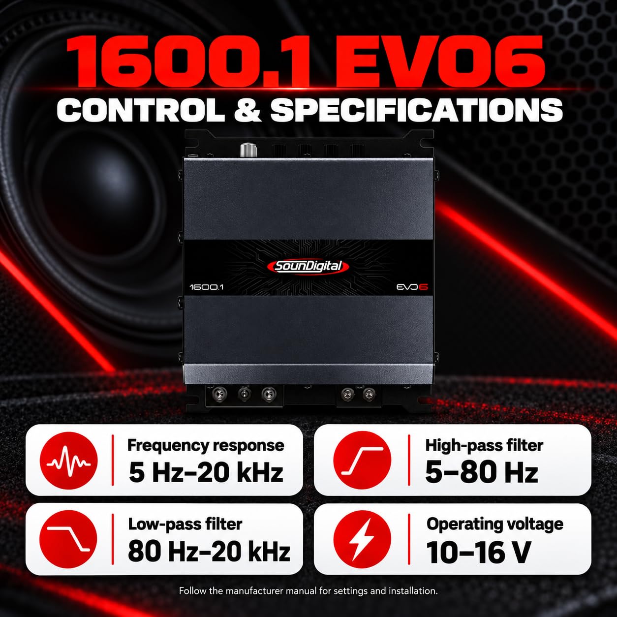 SounDigital Evo6 1600.1 1Ω　1チャンネル アンプ Amazon.co.jp: SounDigital 1600.1 EVO6 モノカーアンプ 1600W RMS 1
